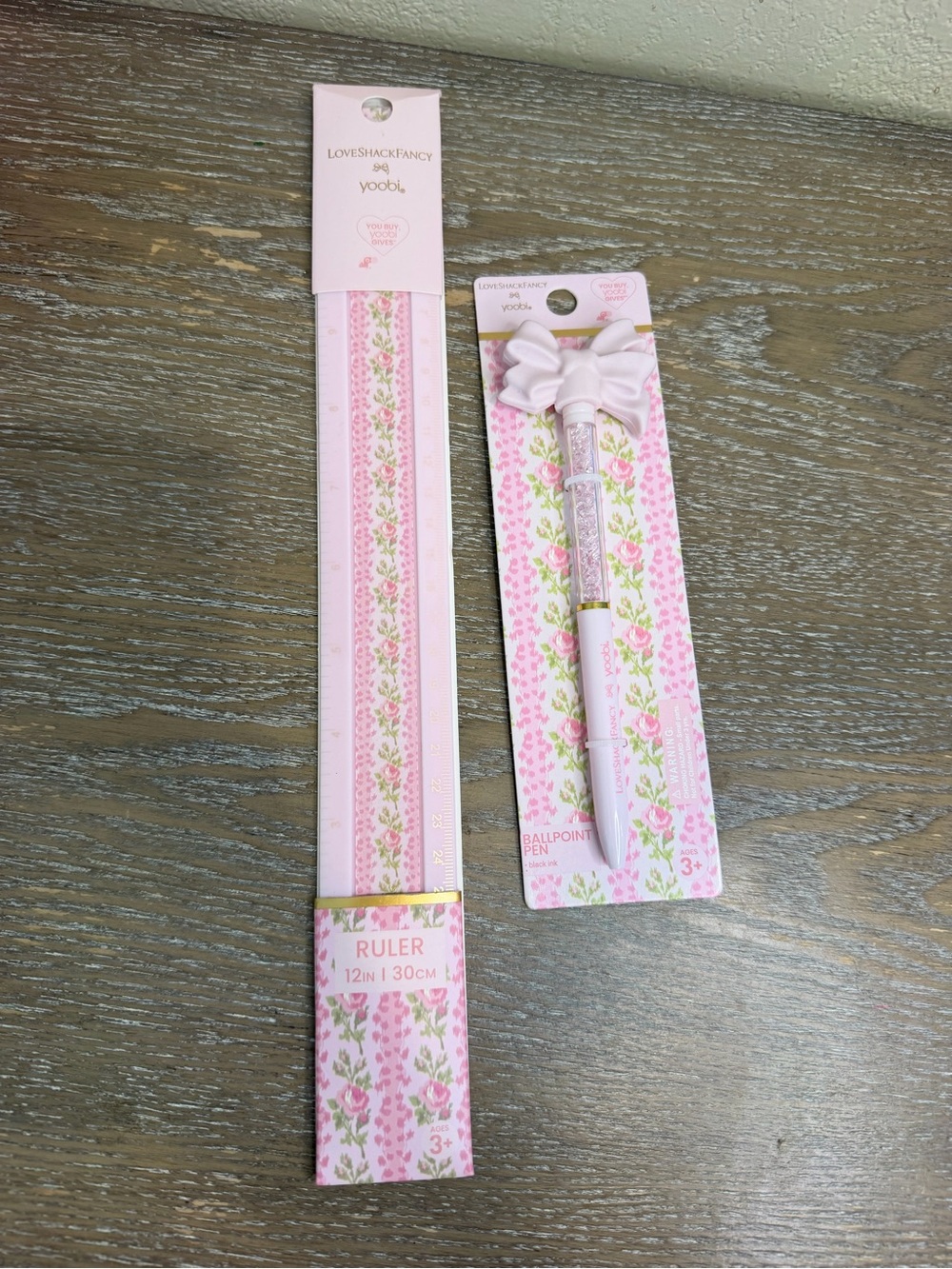 Love Shack Fancy Ruler 12" Blooming Heirloom  Floral & Bow Pen